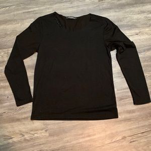 Zhelin long sleeved black top